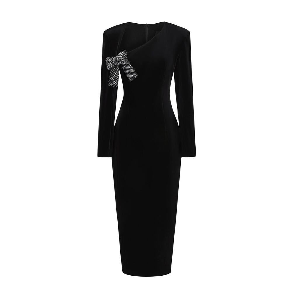 Nana Jacqueline Veronica Velvet Dress (Black) Small